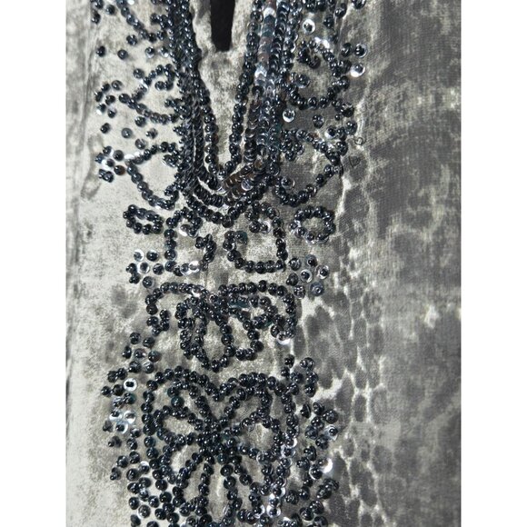 Black Saks Fifth Avenue Womens Printed Keyhole Neck Tunic Blouse Size Medium - Picture 5 of 13